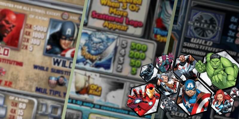 Symboles du jeu de machines à sous Marvel